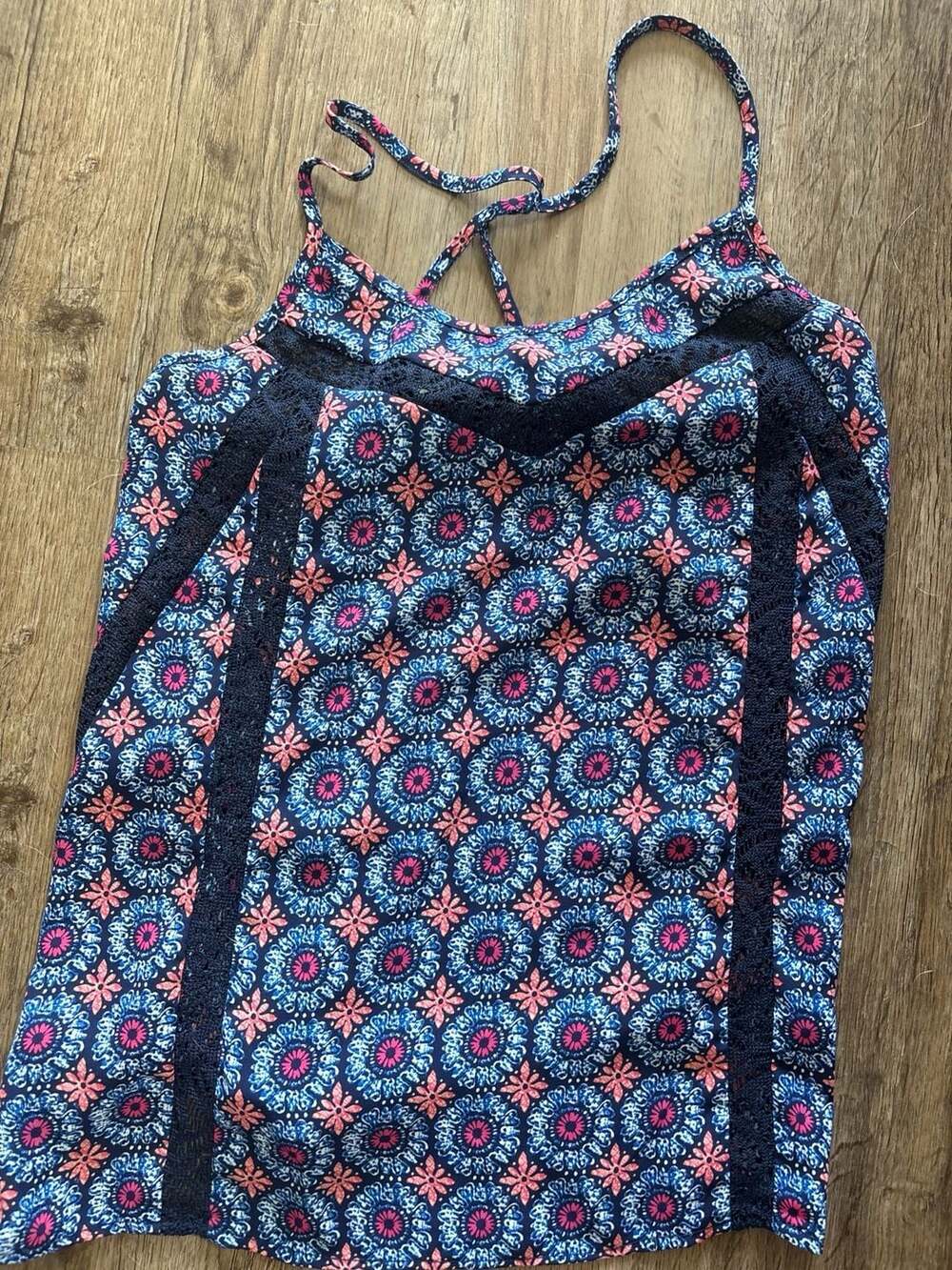 Maurices Floral Print Lace Trim Cami Tank Top Size XS